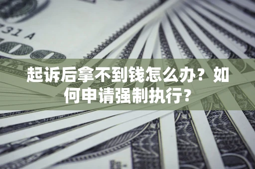 武汉起诉后拿不到钱怎么办？如何申请强制执行？