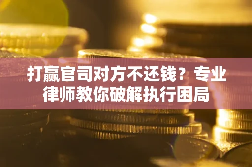 武汉打赢官司对方不还钱？专业律师教你破解执行困局