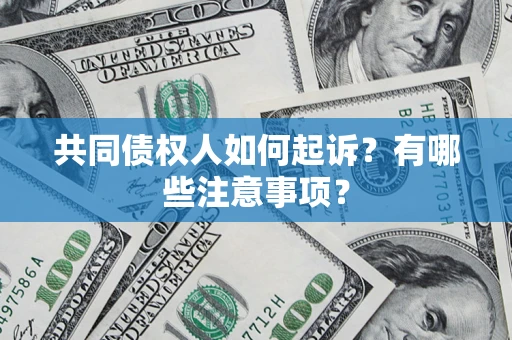 武汉共同债权人如何起诉？有哪些注意事项？
