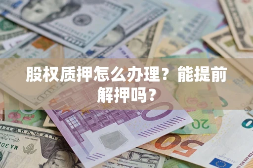 武汉股权质押怎么办理？能提前解押吗？